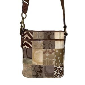 Coach Patchwork Y2K Womens Crossbody Handbag Adjustable Strap 7"x8"x2"
